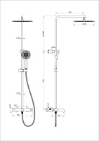 Душевая система WONZON & WOGHAND STICK, Черный матовый (WW-88739017-MB) - Gidratop.ru изображение
