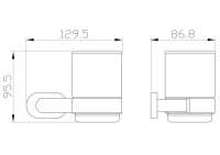 Стакан для зубных щеток с держателем WONZON & WOGHAND FIRST, Хром (WW-8421) - Gidratop.ru изображение