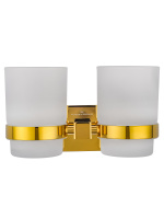 Два стакана для зубных щеток с держателем WONZON & WOGHAND POLO, Темное золото (WW-8928-DG) - Gidratop.ru изображение