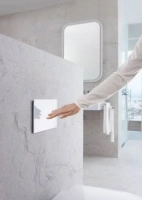 Клавиша Geberit Sigma Type 70 115.620.00.1, двойной смыв, стекло/алюминий, под индивидуальное заполнение - Gidratop.ru изображение