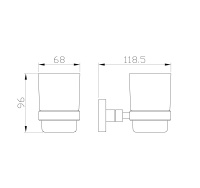 Стакан для зубных щеток с держателем WONZON & WOGHAND POLO, Брашированный никель (WW-8921-BN) - Gidratop.ru изображение