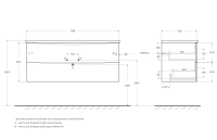MARINO-CER-N База под раковину подвесная с двумя выкатными ящиками, Rovere Bianco, 1196x460x500, MARINO-CER-N-1200-2C-SO-WO-P - Gidratop.ru изображение