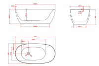 Ванна акриловая Vincea VBT-601-1600, 1600*800*580, цвет белый, щелевой перелив - Gidratop.ru изображение