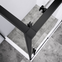Душевой уголок Slim-N VSR-4SN8014CLB, 1400*800, черный, стекло прозрачное - Gidratop.ru изображение