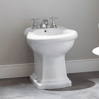 Биде напольное 60х38.5см, с 3-мя отв. под смеситель, цвет: белый - Gidratop.ru изображение