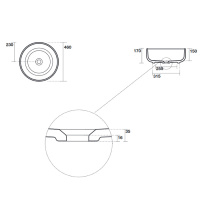 Раковина 46х17 см, без отв., накладная, без перелива, цвет: белый матовый - Gidratop.ru изображение