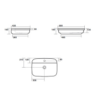 Раковина 60х43 см, 1 отв., цвет: белый - Gidratop.ru изображение