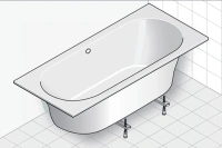 Ванна Laufen PRO 2.4095.0.000.000.1, 180 x 80 см Drop-in прямоугольная, с ножками, без слива-перелива, материал Marbond - Gidratop.ru изображение