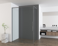 Душевой уголок Ultima VSR-7UL1014CLGM, 1400*1000, вороненая сталь, стекло прозрачное - Gidratop.ru изображение