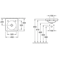 Раковина Villeroy&Boch Joyce, 5305 46, 45 х 45 см - Gidratop.ru изображение