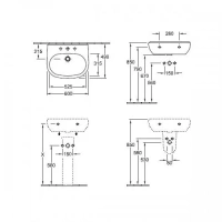 Раковина Villeroy&Boch O.novo 60 х 49 см, подвесная, альпийский белый, 71196301 - Gidratop.ru изображение