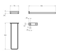 MAXIMA CZR-F-8915 Двойной полотенцедержатель, 353х118 - Gidratop.ru изображение