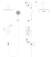 Душевая система встраиваемая WONZON & WOGHAND BRILLIANT, Хром (WW-88939079-CR) - Gidratop.ru изображение