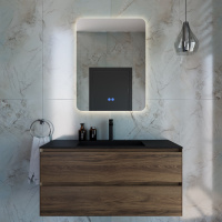 База под раковину Luka 1000 подвесная, 2 выкатных ящика soft-close, C.Oak - Gidratop.ru изображение