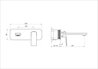 Смеситель для раковины встраиваемый WONZON & WOGHAND DIAMOND, Черный матовый (WW-88869011-MB) - Gidratop.ru изображение