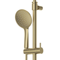 LEAF-CDA-30-L-SR Душевая стойка телескопическая, с верхним и ручным душем, верхний душ диаметр 300 мм металл, исполнение Sunrise - Gidratop.ru изображение