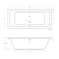 Акриловая ванна CEZARES PLANE-170-75-45-W37 - Gidratop.ru изображение