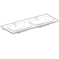 Раковина Geberit Renova Plan 122230000, двойная, 130 х 48 см, белая - Gidratop.ru изображение