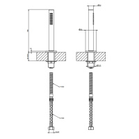 Gessi Ingranaggio душевой комплект на борт ванны, состоящий из держателя, шланга 1,50 м и лейки, цвет: Black Metal Brushed PVD - Gidratop.ru изображение