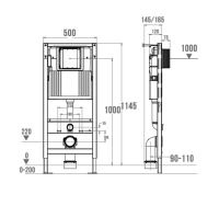 Инсталляция для унитазов WONZON & WOGHAND с пневматической системой смыва (WW-TI743A-H) - Gidratop.ru изображение