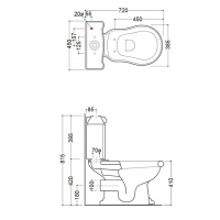 Унитаз моноблок слив в стену, цвет белый - Gidratop.ru изображение
