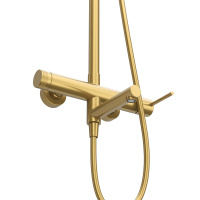 RELAX-CVD-BORO Душевая стойка со смесителем и изливом, брашированное золото - Gidratop.ru изображение