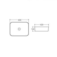 Раковина керамическая Vincea VBS-304, 600*420*140, накладная, цвет белый - Gidratop.ru изображение