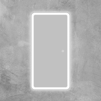 Зеркальный шкаф с одной распашной дверью, с двумя стеклянными полками, со встроенной подсветкой и сенсорным выключателем SPC-MAR-400/800-1A-LED-TCH, 12W, 220-240V, 400x800x150 - Gidratop.ru изображение