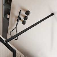 Душевая перегородка Walk-In VSW-1HP700FLB, 700*2000, черный матовый, стекло рифленое - Gidratop.ru изображение