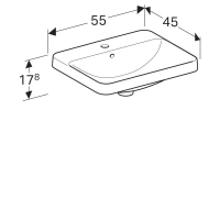 Раковина Geberit Variform 500.740.01.2, 55 x 45 см, белая - Gidratop.ru изображение
