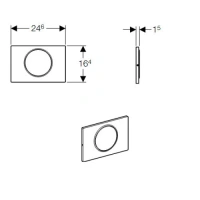 Клавиша Geberit Sigma Type 10 115.758.SN.5, одинарный смыв, кнопка,рамка-нержавеющая сталь/кольцо-глянцевый хром - Gidratop.ru изображение