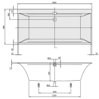 Квариловая ванна Villeroy&Boch Squaro Edge 12, 190 x 90 см, alpin, UBQ190SQE2DV-01 - Gidratop.ru изображение