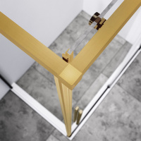 Душевой уголок Slim-N VSR-4SN8014CLG, 1400*800, брашированное золото, стекло прозрачное - Gidratop.ru изображение