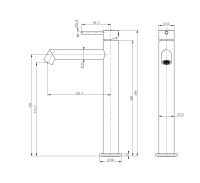 Смеситель для раковины высокий WONZON & WOGHAND, Брашированное золото (WW-H1064-BG) - Gidratop.ru изображение