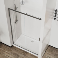 Душевая дверь City VDS-5CT120CLGM, 1200, вороненая сталь, стекло прозрачное - Gidratop.ru изображение