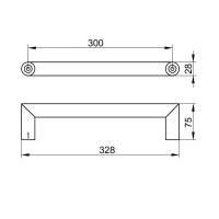 Поручень Keuco Reva 12807370000, 30 см, цвет черный матовый - Gidratop.ru изображение