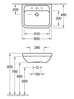 Раковина Villeroy&Boch Omnia Architectura 51756001, 60 х 48 см, подвесная, альпийский белый - Gidratop.ru изображение
