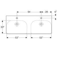 Раковина Geberit Smyle Square 500.223.01.1, двойная, 120 х 48 см, белая - Gidratop.ru изображение