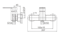 Смеситель для душа WONZON & WOGHAND ARNIE, Черный матовый (WW-694101-MB) - Gidratop.ru изображение