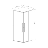 Душевой уголок Slim-N VSS-4SN900CLG, 900*900, брашированное золото, стекло прозрачное - Gidratop.ru изображение