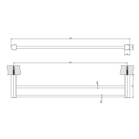 GESSI Rilievo полотенцедержатель двойной, 60 см, цвет: nero XL - Gidratop.ru изображение