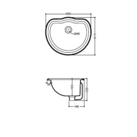Раковина 50х41 см, без отв., с переливом, цвет: белый - Gidratop.ru изображение