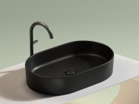 Умывальник чаша накладная овальная (цвет Черный Матовый) Element 608x385x122мм - Gidratop.ru изображение