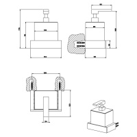 GESSI  INVERSO ACCESSORIES дозатор для жидкого мыла настенный черный, цвет: Brass Brushed PVD - Gidratop.ru изображение