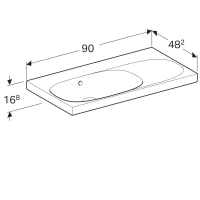 Раковина Geberit Acanto 500.626.01.2, 90 х 48,2 см, крыло справа, белая - Gidratop.ru изображение