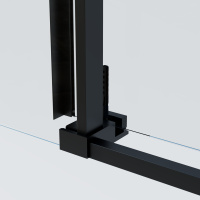 Душевая дверь Soft 2 VDS-3SO2130CLB, 1300, черный, стекло прозрачное - Gidratop.ru изображение