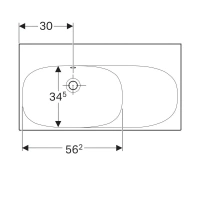 Раковина Geberit Acanto 500.626.01.2, 90 х 48,2 см, крыло справа, белая - Gidratop.ru изображение