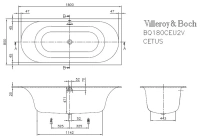 Ванна квариловая Villeroy&Boch CETUS UBQ180CEU2V-01, 180 х 80 см, alpin - Gidratop.ru изображение