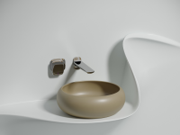 Умывальник чаша накладная круглая (цвет Капучино Матовый) Element 360x360x120мм - Gidratop.ru изображение