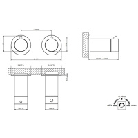 GESSI 316 смеситель для душа встраиваемый, термостатический, с переключателем на 2 положения, внешняя часть, цвет Black Metal Brushed PVD - Gidratop.ru изображение